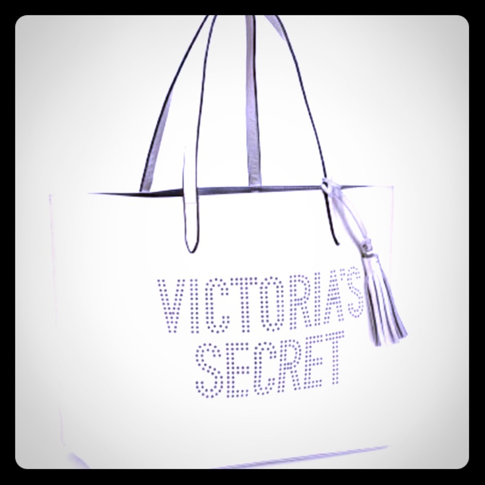 White Victoria Secret tote bag